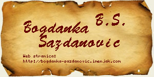 Bogdanka Sazdanović vizit kartica